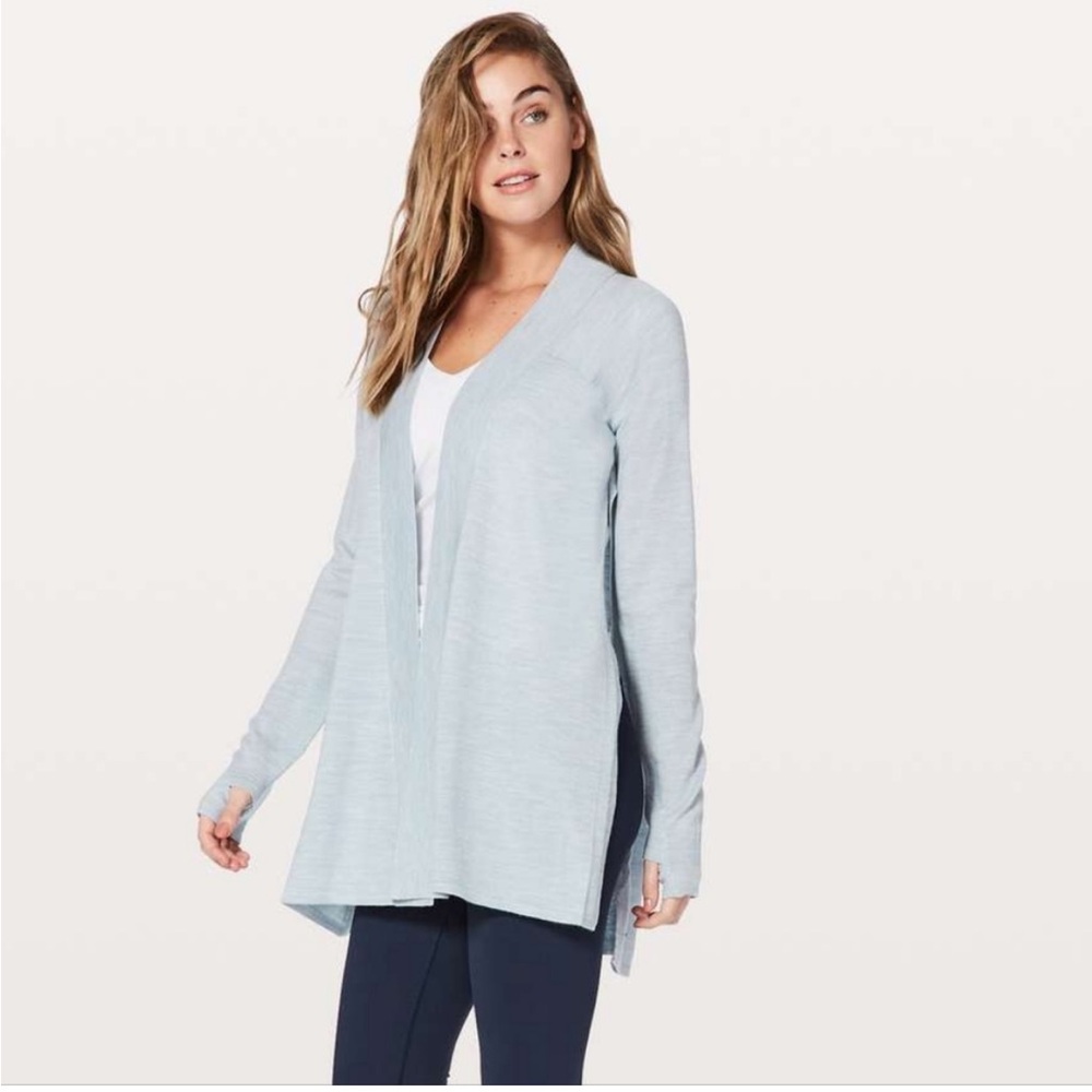 Lululemon Blissful Zen Merino Wool Thumbhole Sweater Cardigan Jacket, Size 8